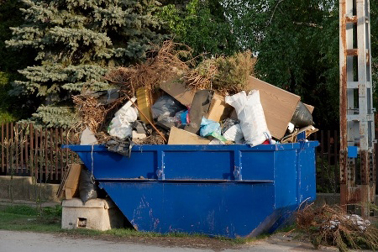 Overflowing dumpster from home cleanout