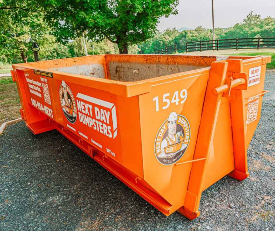 A roll off dumpster from Next Day Dumpsters